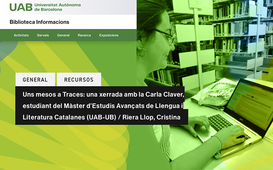 Carla Claver, uns mesos de pràctiques a Traces